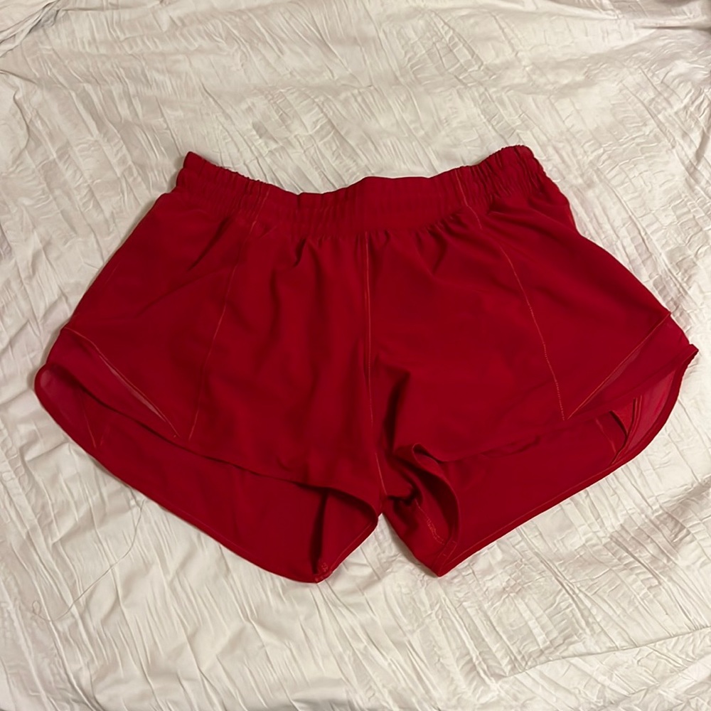 Lululemon hotty hot red shorts 4”